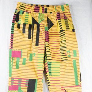 Retro 90s V.I.P. Cargo Jogger Pants Women's 9/29 Yellow Y2K Colorful